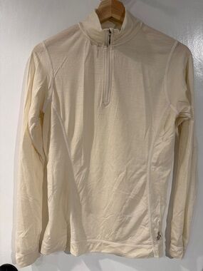Smartwool Cream 1/4 Zip 100% Merino Base Layer Top